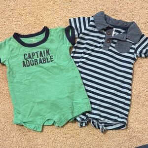 Green and Blue Baby Rompers